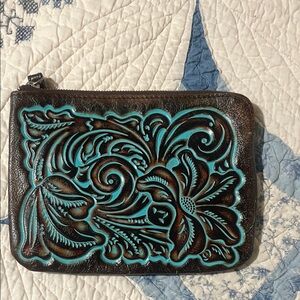 Patricia Nash Brown and Turquoise Clutch
